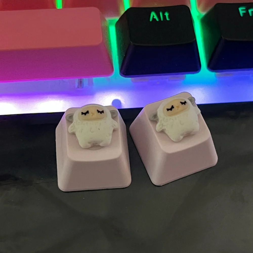Cute White Sheep Artisan Keycap, for OEM Switches